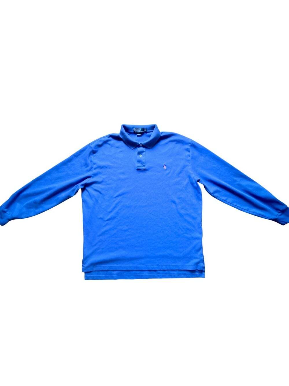 Polo Ralph Lauren Long Sleeve Polo Shirt Blue Pony Logo Pink Men’s XL Cotton